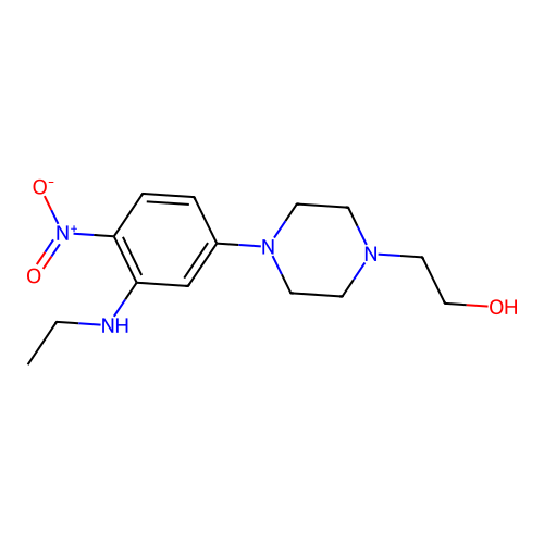 2-{4-[3-(Ethylamino)-4-nitrophenyl]piperazin-1-yl}ethanol structure