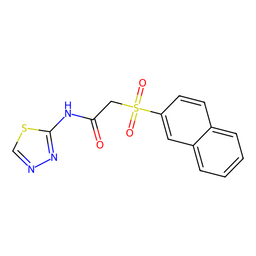 2-(naphthalen-2-ylsulfonyl)-N-(1,3,4-thiadiazol-2-yl)acetamide structure
