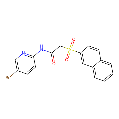 N-(5-bromopyridin-2-yl)-2-(naphthalen-2-ylsulfonyl)acetamide structure