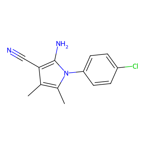 2-amino-1-(4-chlorophenyl)-4,5-dimethyl-1H-pyrrole-3-carbonitrile structure
