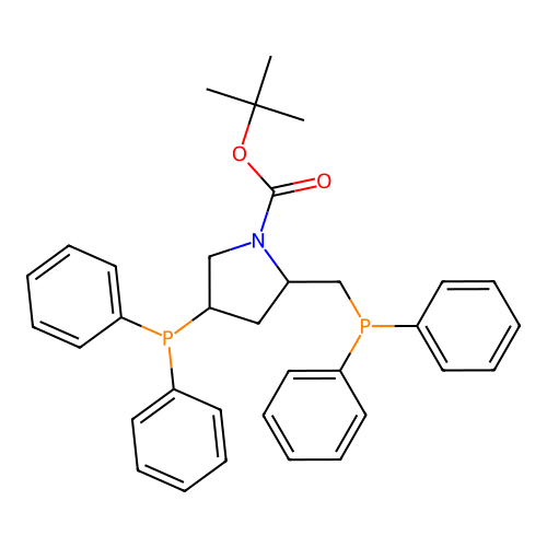(2S,4S)-(-)-N-BOC-4-Diphenylphosphino-2-diphenylphosphinomethyl-pyrrolidine structure