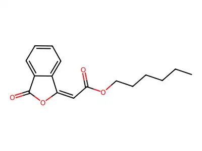 Hexyl 2-(3-oxo-2-benzofuran-1-ylidene)acetate structure