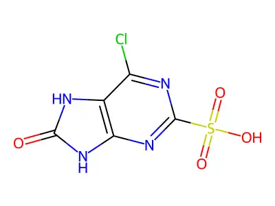 6-Chloro-8-oxo-7,9-dihydropurine-2-sulfonic acid structure