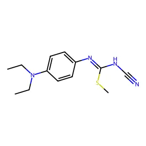 methyl N-cyano-N'-[4-(diethylamino)phenyl]carbamimidothioate structure