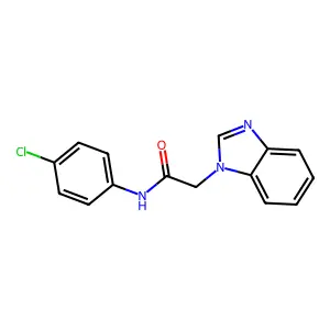 2-(benzimidazol-1-yl)-N-(4-chlorophenyl)acetamide structure