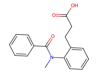 Hydrocinnamic acid, 2-(N-methylbenzamido)- structure