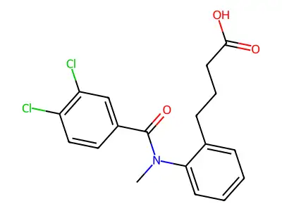 Butyric acid, 4-(o-(3,4-dichloro-N-methylbenzamido)phenyl)- structure