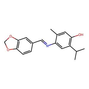 4-{[(e)-1,3-Benzodioxol-5-ylmethylidene]amino}-5-methyl-2-(propan-2-yl)phenol structure