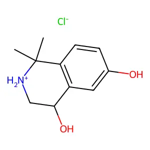 4,6-Isoquinolinediol, 1,2,3,4-tetrahydro-1,1-dimethyl-, hydrochloride (1:1) structure