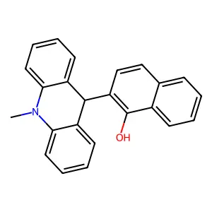 1-Naphthalenol, 2-(9,10-dihydro-10-methyl-9-acridinyl)- structure
