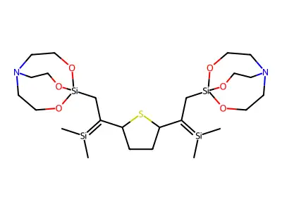1,1'-(2,5-Thiophenediylbis(dimethylsilylene))silatrane structure