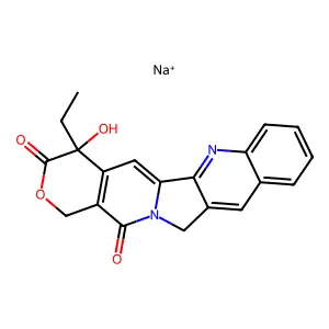1H-Pyrano(3',4':6,7)indolizino(1,2-b)quinoline-3,14(4H,12H)-dione,4-ethyl-4-hydroxy-, sodium salt, (S)- structure