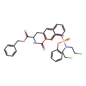benzyl 3-[4-[[bis(2-chloroethyl)amino-phenoxyphosphoryl]amin structure