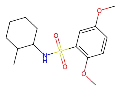 2,5-dimethoxy-N-(2-methylcyclohexyl)benzenesulfonamide structure