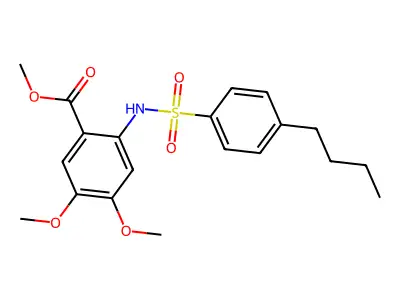 Methyl 2-[[(4-butylphenyl)sulfonyl]amino]-4,5-dimethoxybenzoate structure