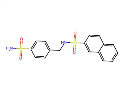 N-[(4-sulfamoylphenyl)methyl]naphthalene-2-sulfonamide structure