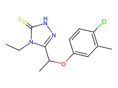 5-[1-(4-chloro-3-methylphenoxy)ethyl]-4-ethyl-4H-1,2,4-triazole-3-thiol structure
