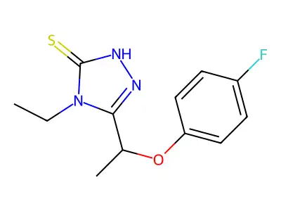 4-ethyl-5-[1-(4-fluorophenoxy)ethyl]-4H-1,2,4-triazole-3-thiol structure