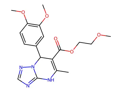 2-methoxyethyl 7-(3,4-dimethoxyphenyl)-5-methyl-4,7-dihydro[1,2,4]triazolo[1,5-a]pyrimidine-6-carboxylate structure