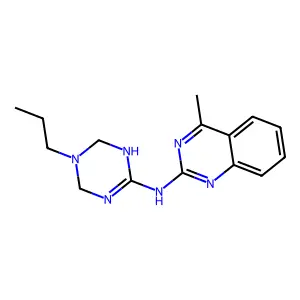 4-methyl-N-(5-propyl-1,4,5,6-tetrahydro-1,3,5-triazin-2-yl)quinazolin-2-amine structure