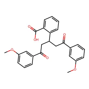 2-[1,5-Bis(3-methoxyphenyl)-1,5-dioxopentan-3-yl]benzoic acid structure