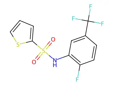 N-[2-fluoro-5-(trifluoromethyl)phenyl]thiophene-2-sulfonamide structure