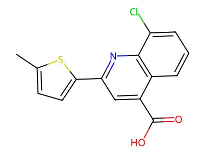 8-Chloro-2-(5-methylthiophen-2-yl)quinoline-4-carboxylic acid structure