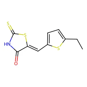 (5E)-5-[(5-ethyl-2-thienyl)methylene]-2-mercapto-1,3-thiazol-4(5H)-one structure