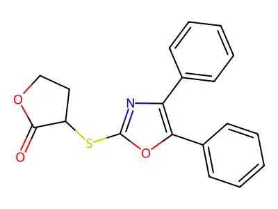 3-[(4,5-Diphenyl-1,3-oxazol-2-yl)sulfanyl]oxolan-2-one structure