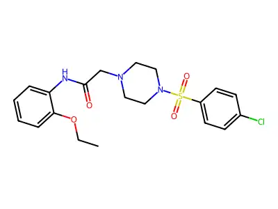 2-[4-(4-chlorophenyl)sulfonylpiperazin-1-yl]-N-(2-ethoxyphenyl)acetamide structure