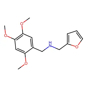 Furan-2-ylmethyl-(2,4,5-trimethoxy-benzyl)-amine structure