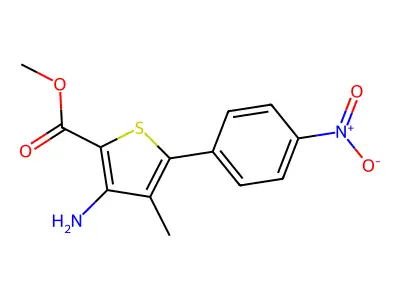 Methyl 3-amino-4-methyl-5-(4-nitrophenyl)thiophene-2-carboxylate structure