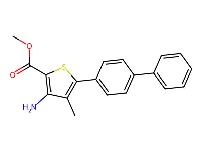 Methyl 5-([1,1'-biphenyl]-4-yl)-3-amino-4-methylthiophene-2-carboxylate structure