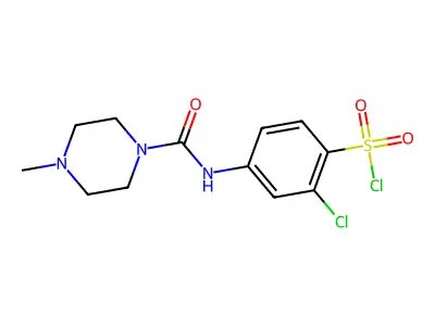 2-chloro-4-[(4-methylpiperazine-1-carbonyl)amino]benzenesulfonyl Chloride structure