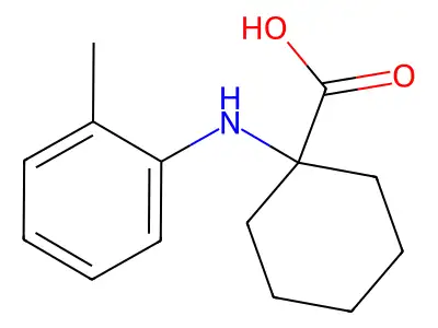1-o-Tolylamino cyclohexanecarboxylic acid structure