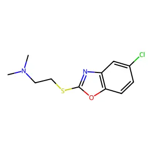 2-[(5-chloro-1,3-benzoxazol-2-yl)sulfanyl]-N,N-dimethylethanamine structure