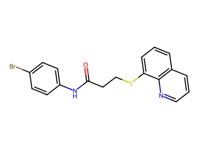 N-(4-bromophenyl)-3-(8-quinolinylsulfanyl)propanamide structure
