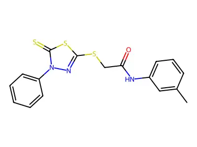 N-(3-methylphenyl)-2-[(4-phenyl-5-thioxo-4,5-dihydro-1,3,4-thiadiazol-2-yl)sulfanyl]acetamide structure