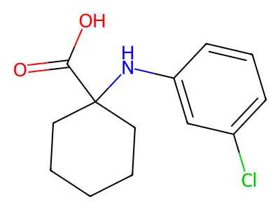 1-((3-Chlorophenyl)amino)cyclohexanecarboxylic acid structure