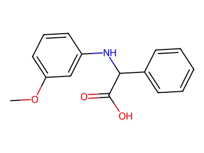 (3-Methoxy-phenylamino)-phenyl-acetic acid structure