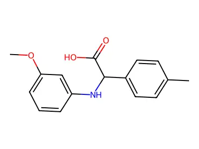 2-((3-Methoxyphenyl)amino)-2-(p-tolyl)acetic acid structure