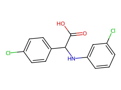 (4-Chloro-phenyl)-(3-chloro-phenylamino)-acetic acid structure