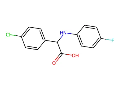 (4-Chloro-phenyl)-(4-fluoro-phenylamino)-acetic acid structure