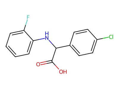 (4-Chloro-phenyl)-(2-fluoro-phenylamino)-acetic acid structure