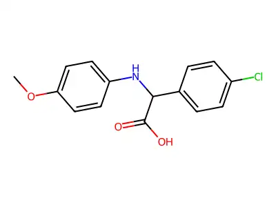 (4-Chloro-phenyl)-(4-methoxy-phenylamino)-acetic acid structure
