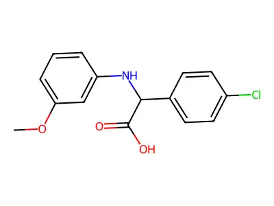 (4-Chloro-phenyl)-(3-methoxy-phenylamino)-acetic acid structure