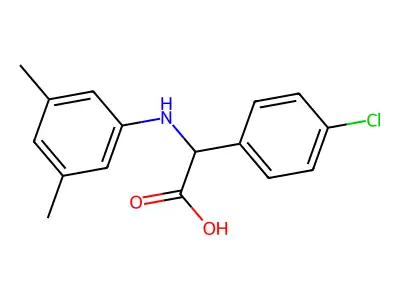 (4-Chloro-phenyl)-(3,5-dimethyl-phenylamino)-acetic acid structure