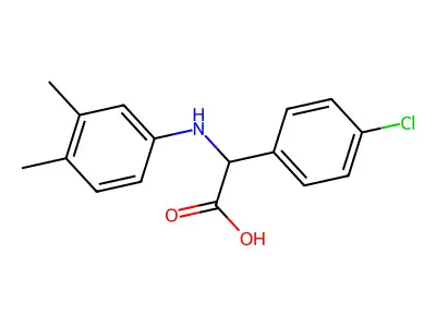 (4-Chloro-phenyl)-(3,4-dimethyl-phenylamino)-acetic acid structure