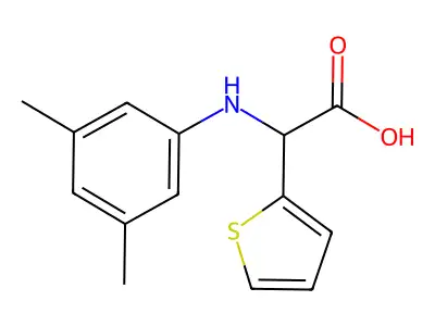 2-(3,5-Dimethylanilino)-2-thiophen-2-ylacetic acid structure