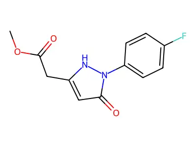 methyl 2-[1-(4-fluorophenyl)-5-oxo-2,5-dihydro-1H-pyrazol-3-yl]acetate structure